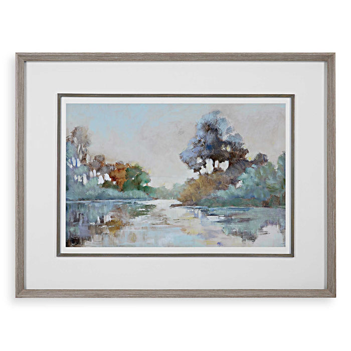 Morning Lake Framed Prints Wood-Mirrors/Pictures-Uttermost-Lighting Design Store