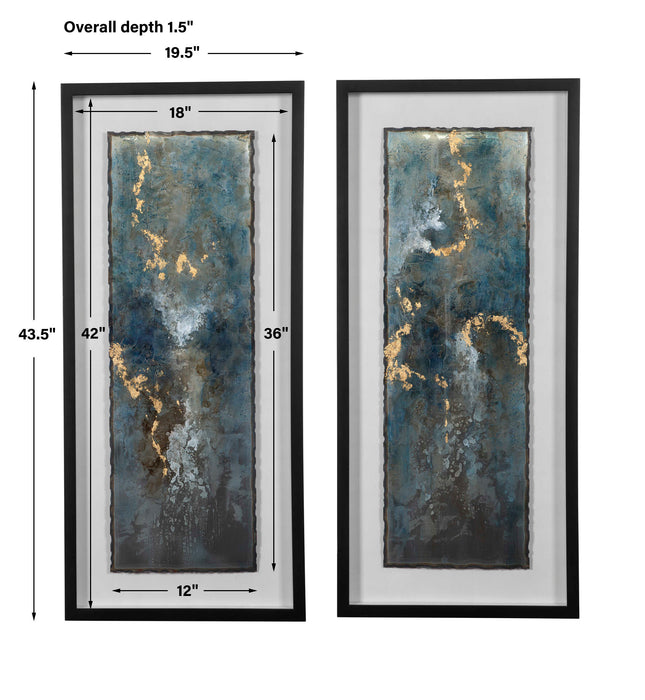 Glimmering Agate Abstract Prints Black-Mirrors/Pictures-Uttermost-Lighting Design Store