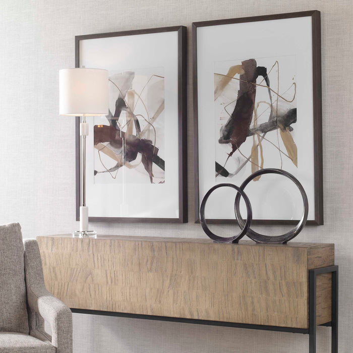 Burgundy Interjection Prints, Set/2 Dark Walnut-Mirrors/Pictures-Uttermost-Lighting Design Store