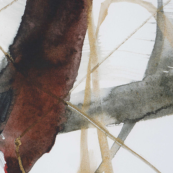 Burgundy Interjection Prints, Set/2 Dark Walnut-Mirrors/Pictures-Uttermost-Lighting Design Store