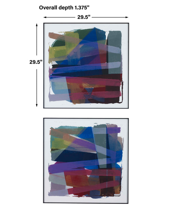 Vivacious Framed Prints, Set/2 Black-Mirrors/Pictures-Uttermost-Lighting Design Store