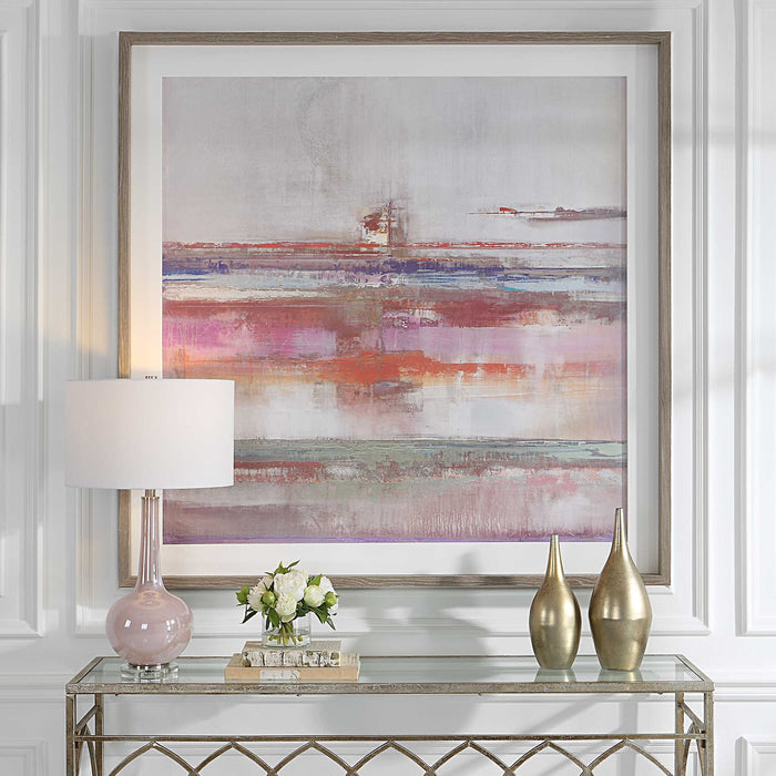 Torrent Framed Print Brushed Light Oak-Mirrors/Pictures-Uttermost-Lighting Design Store