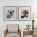 Color Block Framed Prints, Set/2 Solid Wood-Mirrors/Pictures-Uttermost-Lighting Design Store