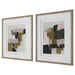 Color Block Framed Prints, Set/2 Solid Wood-Mirrors/Pictures-Uttermost-Lighting Design Store
