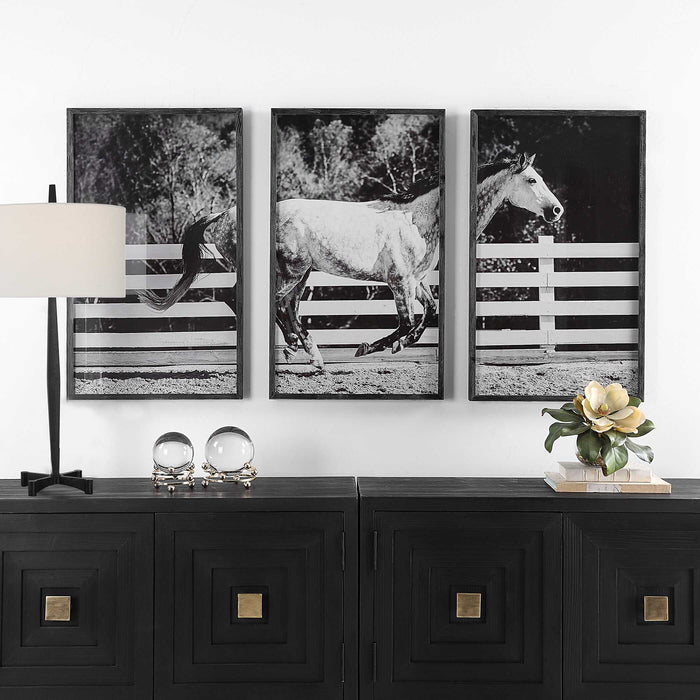 Galloping Forward Wall Art Pine Wood-Mirrors/Pictures-Uttermost-Lighting Design Store