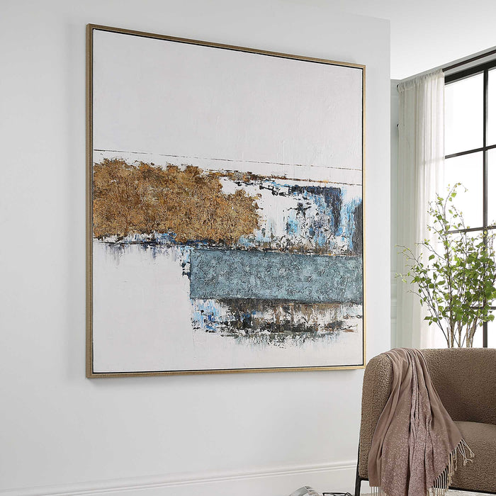 Stacked Against Wall Art Gold-Mirrors/Pictures-Uttermost-Lighting Design Store