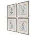 Heirloom Blooms Framed Prints Set/4 Gray-Mirrors/Pictures-Uttermost-Lighting Design Store