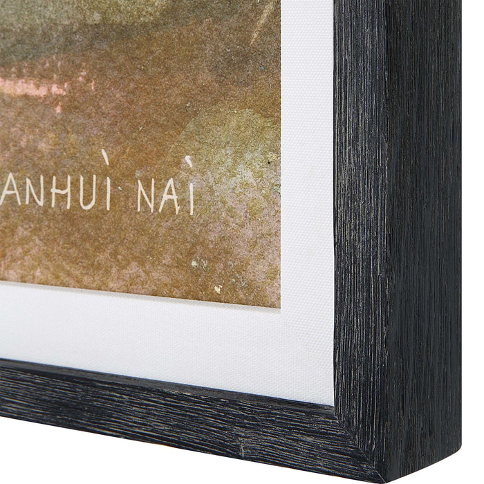 Above Landscape Print White Linen Mat And Black Wood-Mirrors/Pictures-Uttermost-Lighting Design Store