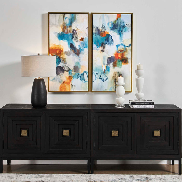 Casual Moments Abstract Art, Set/2 Gold-Mirrors/Pictures-Uttermost-Lighting Design Store