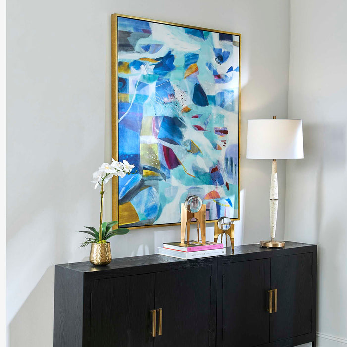 The Story Of Water Abstract Art Gold-Mirrors/Pictures-Uttermost-Lighting Design Store