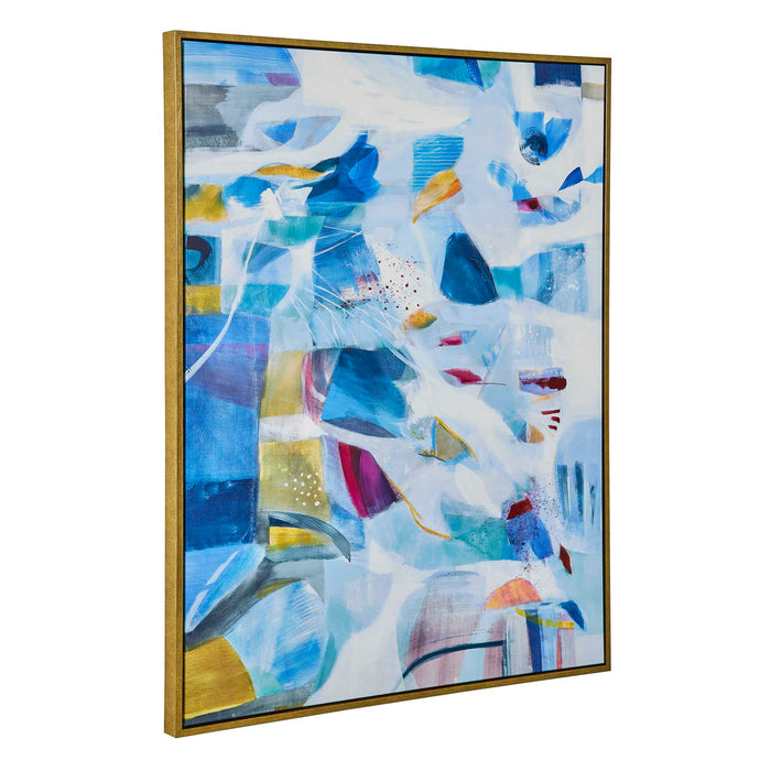 The Story Of Water Abstract Art Gold-Mirrors/Pictures-Uttermost-Lighting Design Store