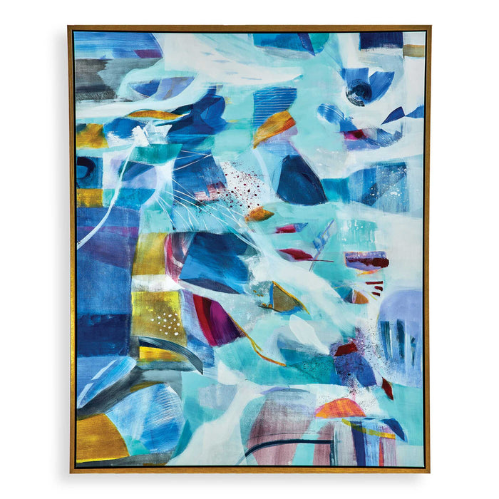 The Story Of Water Abstract Art Gold-Mirrors/Pictures-Uttermost-Lighting Design Store