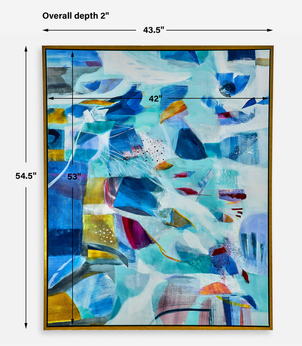 The Story Of Water Abstract Art Gold-Mirrors/Pictures-Uttermost-Lighting Design Store