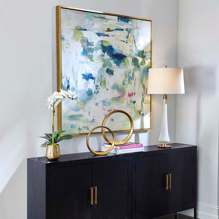 Abstract Reflections Abstract Art Gold-Mirrors/Pictures-Uttermost-Lighting Design Store