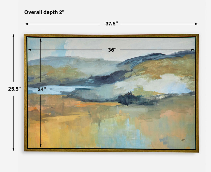 Folded Hills Landscape Art Gold-Mirrors/Pictures-Uttermost-Lighting Design Store