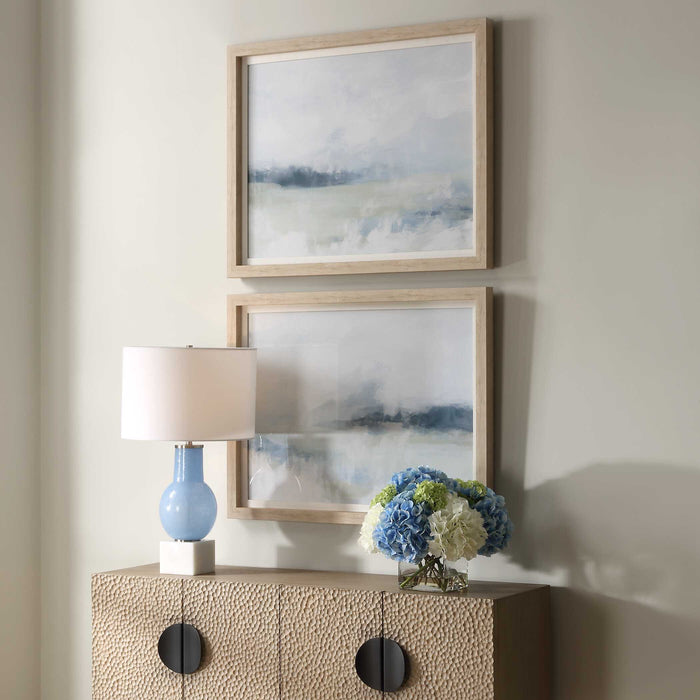 Breezy Vista Framed Prints, S/2 White-Mirrors/Pictures-Uttermost-Lighting Design Store