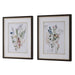 Delicate Flowers Framed Prints, S/2 Dark Wood Grain-Mirrors/Pictures-Uttermost-Lighting Design Store