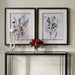 Delicate Flowers Framed Prints, S/2 Dark Wood Grain-Mirrors/Pictures-Uttermost-Lighting Design Store