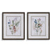 Delicate Flowers Framed Prints, S/2 Dark Wood Grain-Mirrors/Pictures-Uttermost-Lighting Design Store