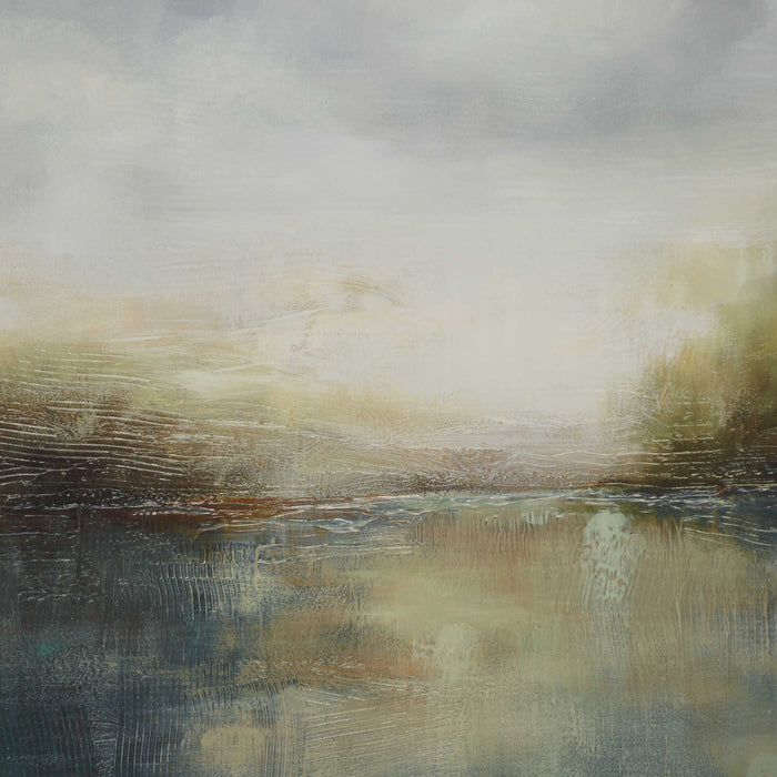 Blue Reverie Framed Print Aged Walnut-Mirrors/Pictures-Uttermost-Lighting Design Store