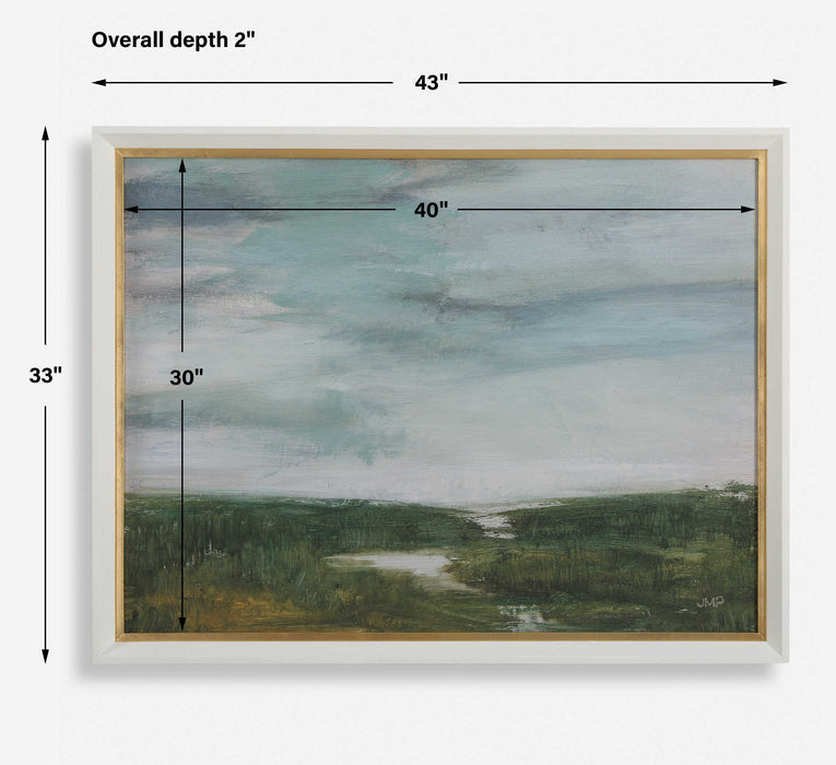 The Path Of The Water Framed Print White Wood-Mirrors/Pictures-Uttermost-Lighting Design Store