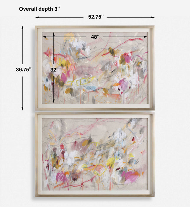 Metropolitan Rush Wall Art Brushed Champagne Silver-Mirrors/Pictures-Uttermost-Lighting Design Store