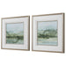Soft Sage Landscape Prints Set/2 Brushed Champagne Gold-Mirrors/Pictures-Uttermost-Lighting Design Store