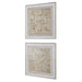 Unpredictable Hand Canvases Set/2 Brushed Champagne Gold-Mirrors/Pictures-Uttermost-Lighting Design Store