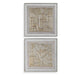 Unpredictable Hand Canvases Set/2 Brushed Champagne Gold-Mirrors/Pictures-Uttermost-Lighting Design Store