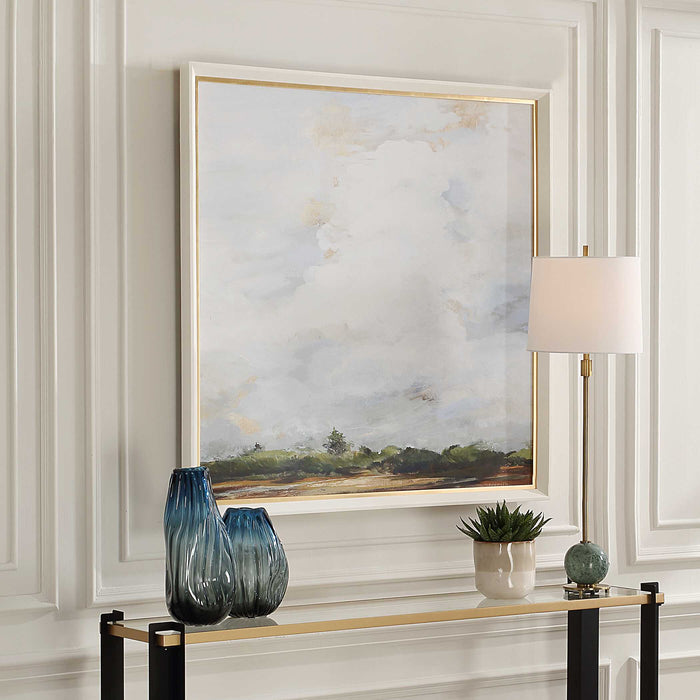 Whispering Cloudscapes Landscape Print White Wood-Mirrors/Pictures-Uttermost-Lighting Design Store