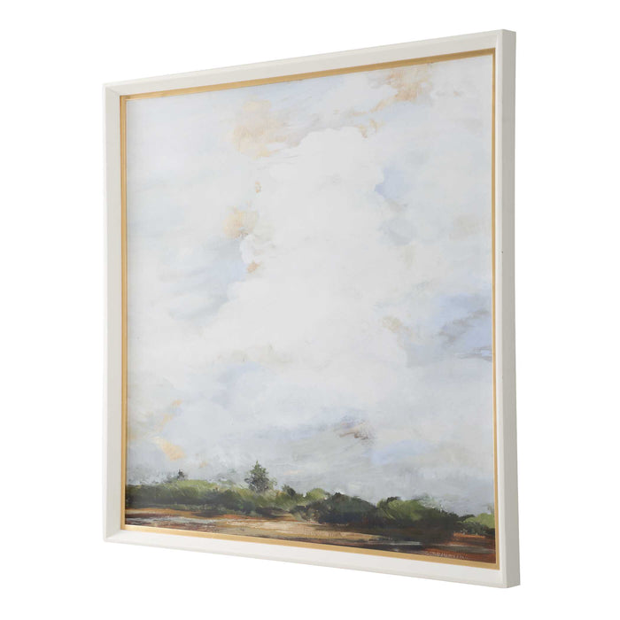 Whispering Cloudscapes Landscape Print White Wood-Mirrors/Pictures-Uttermost-Lighting Design Store