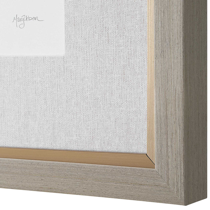 Shibori Coral Framed Prints, Set/4 Light Gray Wood-Home Accents-Uttermost-Lighting Design Store