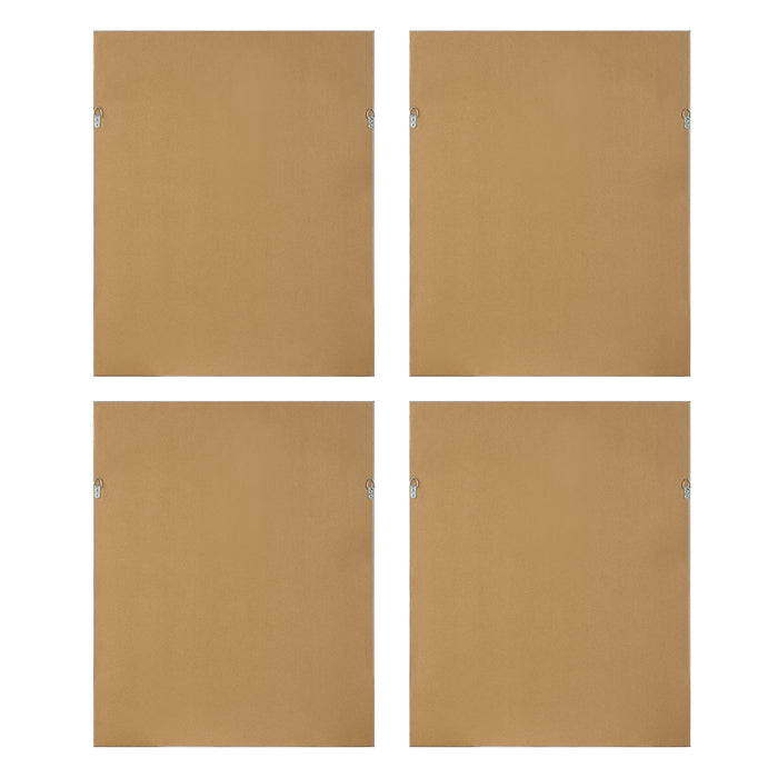 Shibori Coral Framed Prints, Set/4 Light Gray Wood-Home Accents-Uttermost-Lighting Design Store