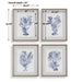 Shibori Coral Framed Prints, Set/4 Light Gray Wood-Home Accents-Uttermost-Lighting Design Store