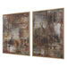 Molten Patina Framed Canvases, Set/2 Light Oak-Home Accents-Uttermost-Lighting Design Store
