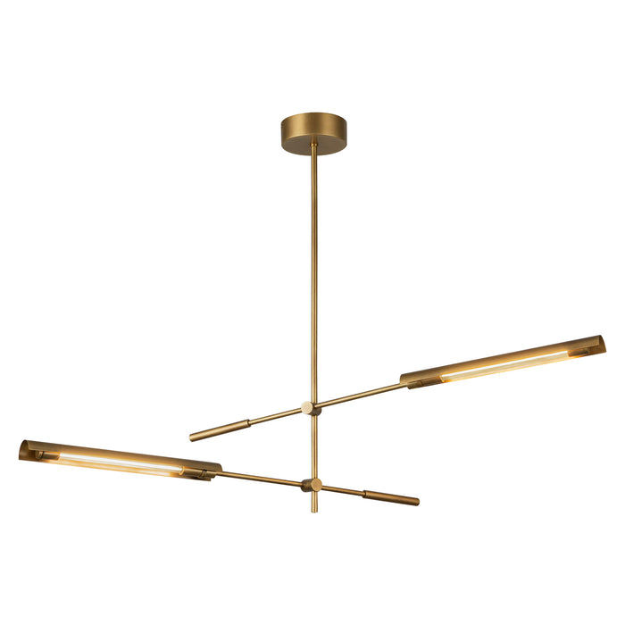 Astrid LED Pendant Metal Shade/Vintage Brass-Linear/Island-Alora-Lighting Design Store