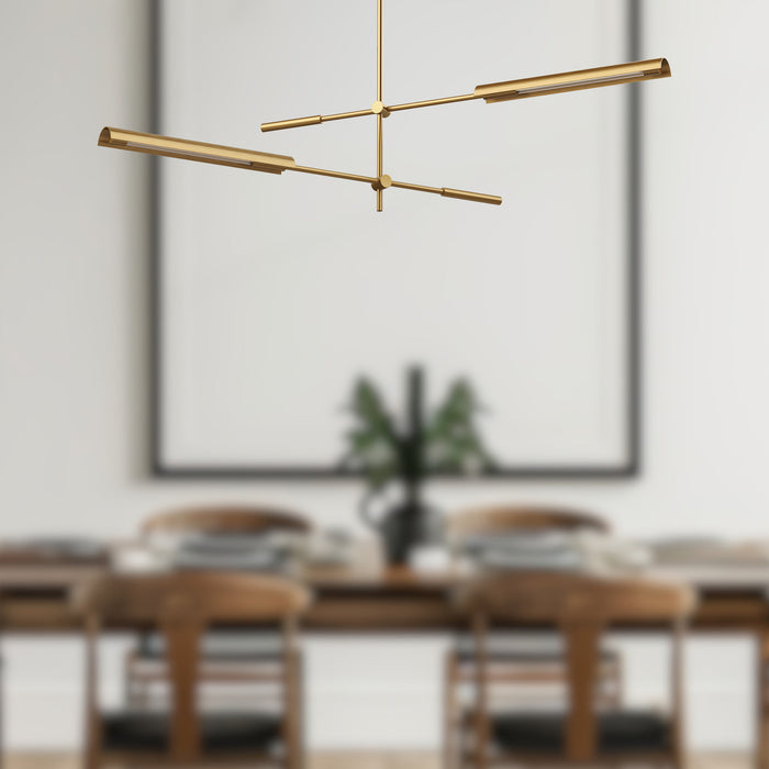 Astrid LED Pendant Metal Shade/Vintage Brass-Linear/Island-Alora-Lighting Design Store