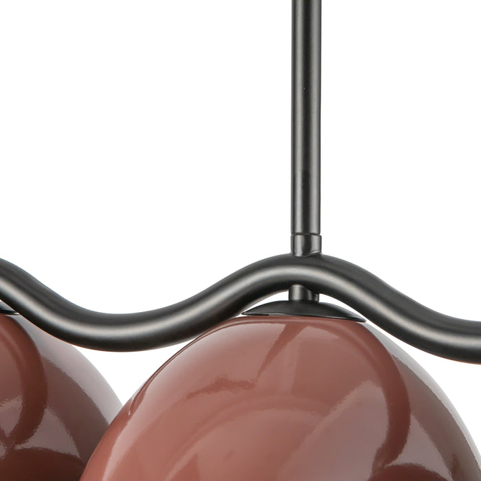 Atlas Seven Light Linear Pendant Black/Burgundy-Linear/Island-Kuzco Lighting-Lighting Design Store