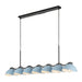Atlas Seven Light Linear Pendant Black/Cerulean-Linear/Island-Kuzco Lighting-Lighting Design Store