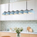 Atlas Seven Light Linear Pendant Black/Cerulean-Linear/Island-Kuzco Lighting-Lighting Design Store