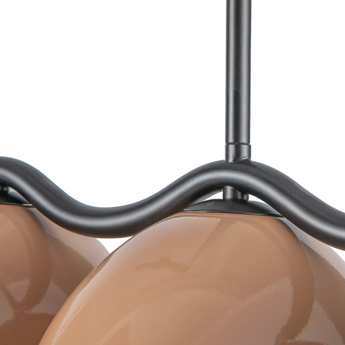 Atlas Seven Light Linear Pendant Black/Peach-Linear/Island-Kuzco Lighting-Lighting Design Store