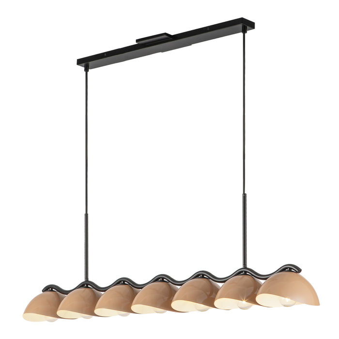 Atlas Seven Light Linear Pendant Black/Peach-Linear/Island-Kuzco Lighting-Lighting Design Store