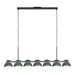 Atlas Seven Light Linear Pendant Black/Pine Green-Linear/Island-Kuzco Lighting-Lighting Design Store
