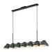 Atlas Seven Light Linear Pendant Black/Pine Green-Linear/Island-Kuzco Lighting-Lighting Design Store