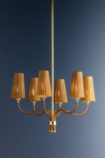 Atwood Six Light Chandelier Aged Brass-Mid. Chandeliers-Hudson Valley-Lighting Design Store