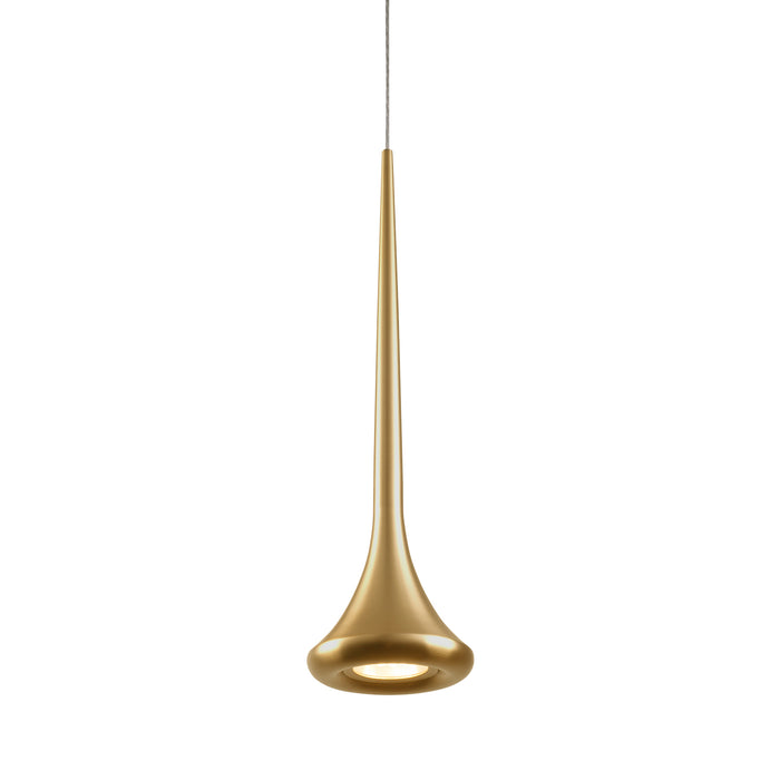 Bach LED Pendant Brushed Gold-Mini Pendants-Kuzco Lighting-Lighting Design Store