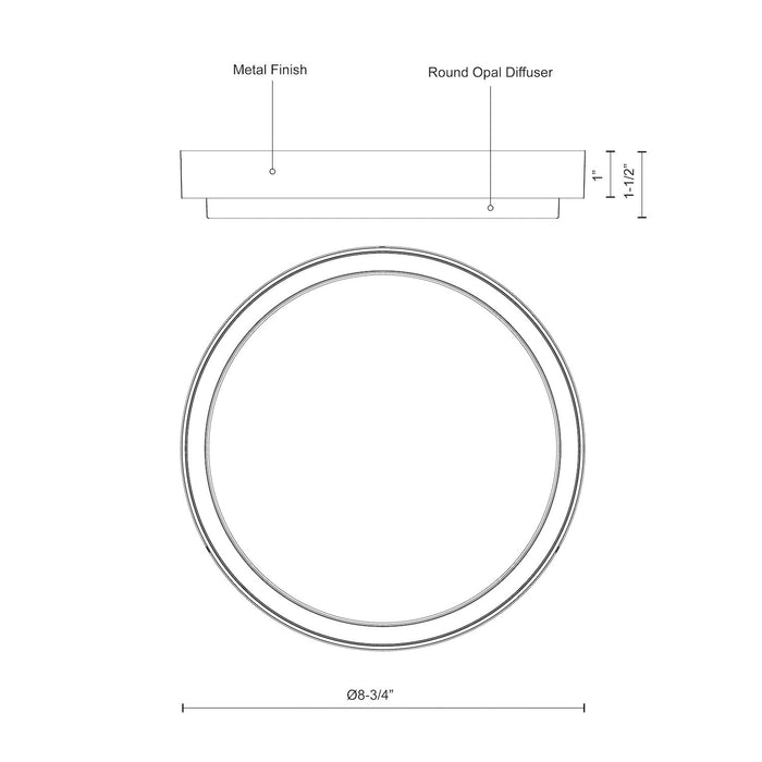 Bailey LED Flush Mount Gray-Utility-Kuzco Lighting-Lighting Design Store