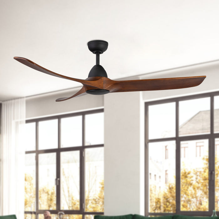 Baylor 60"Ceiling Fan Matte Black/Dark Walnut-Fans-Kuzco Lighting-Lighting Design Store