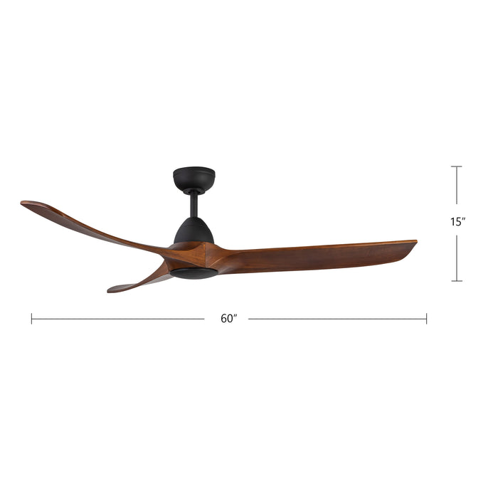 Baylor 60"Ceiling Fan Matte Black/Dark Walnut-Fans-Kuzco Lighting-Lighting Design Store