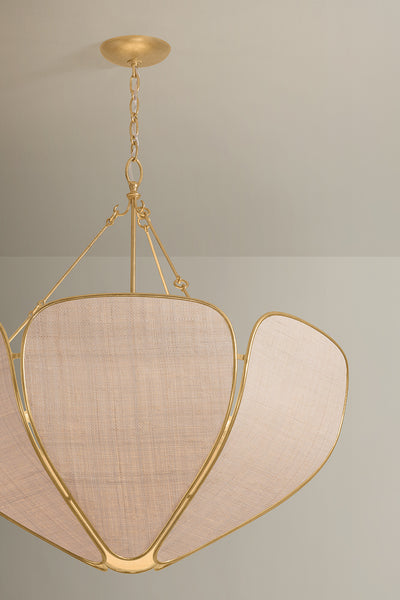 Bayville Six Light Pendant Vintage Gold Leaf-Pendants-Hudson Valley-Lighting Design Store